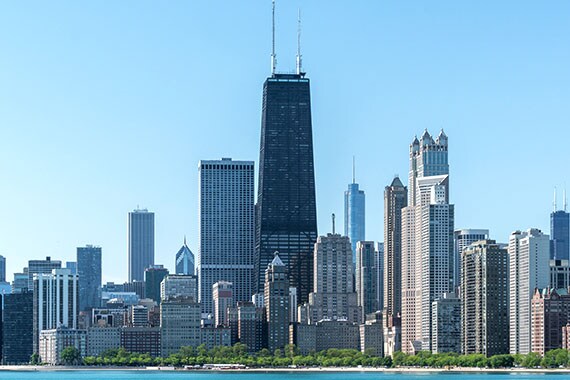 chicago illinois skyline during the day with the willis tower